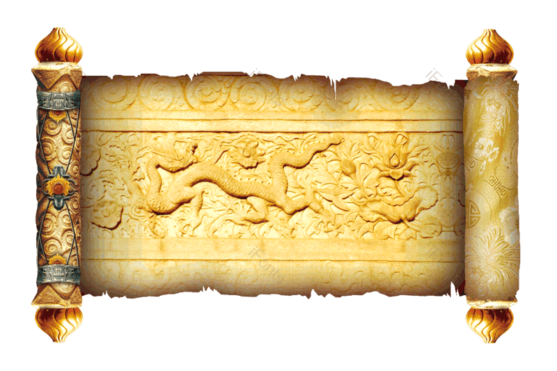 复古图片,中国风元素,卷轴PNG,古风免抠素材